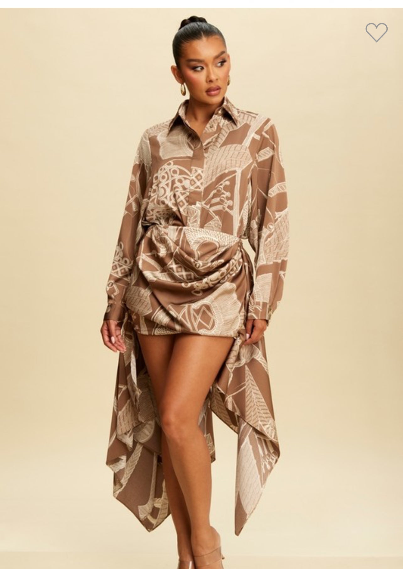 Satin Printed blouse & skirt set